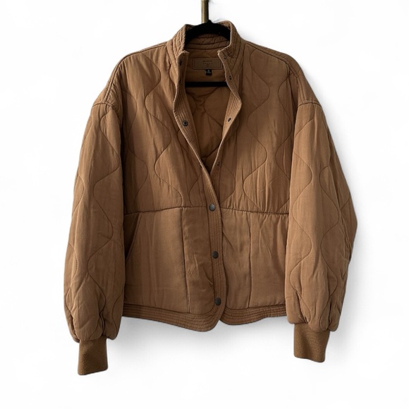 Blank NYC Jackets & Blazers - Blank NYC Quilted Puffer Jacket in Camel Brown